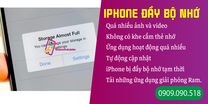 Hình 2: Nguyên nhân iphone đầy bộ nhớ 